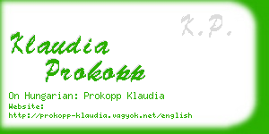 klaudia prokopp business card